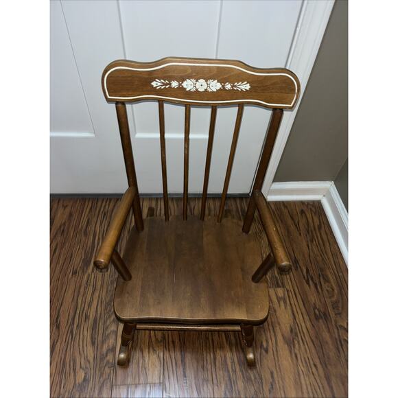 Vintage OAK HILL USA Rustic Country Maple Wood CHILD Mini Rocking Chair - Picture 7 of 9